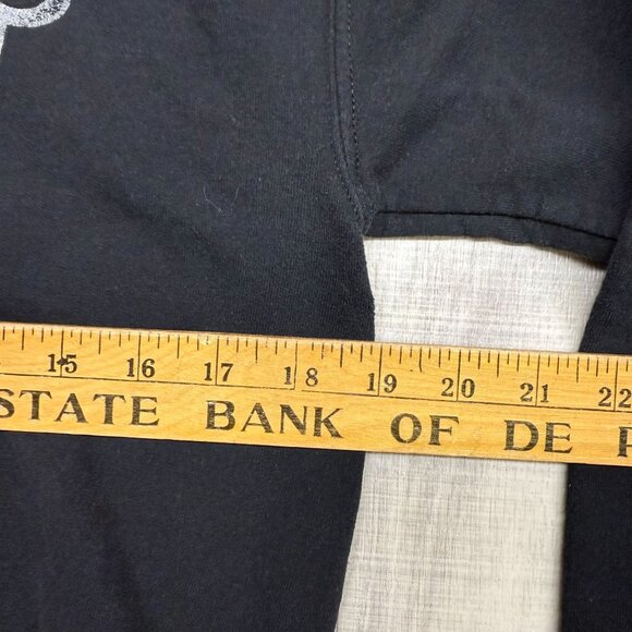 ✅Mens S Black Graphic Hoodie SS Badger Lake Michigan Pullover Hooded Sweatshirt - Picture 5 of 9